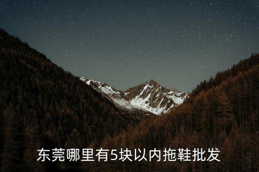 東莞哪里有5塊以內拖鞋批發