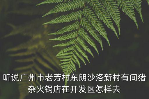 聽說廣州市老芳村東朗沙洛新村有間豬雜火鍋店在開發(fā)區(qū)怎樣去
