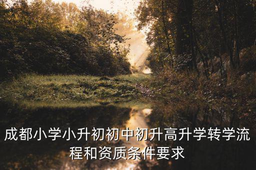 成都小學小升初初中初升高升學轉學流程和資質條件要求