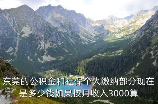 東莞的公積金和社保個人繳納部分現在是多少錢如果按月收入3000算