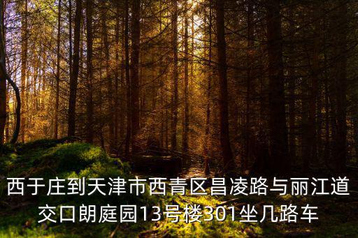 西于莊到天津市西青區昌凌路與麗江道交口朗庭園13號樓301坐幾路車