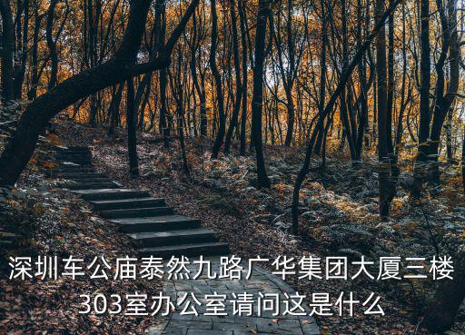 深圳車公廟泰然九路廣華集團大廈三樓303室辦公室請問這是什么
