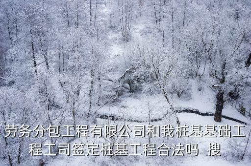 勞務分包工程有限公司和我樁基基礎工程工司簽定樁基工程合法嗎  搜