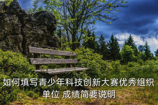 如何填寫青少年科技創新大賽優秀組織單位 成績簡要說明