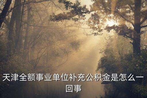 天津全額事業單位補充公積金是怎么一回事