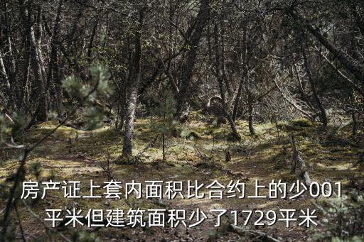 房產(chǎn)證上套內(nèi)面積比合約上的少001平米但建筑面積少了1729平米