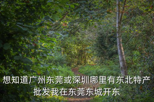 想知道廣州東莞或深圳哪里有東北特產批發我在東莞東城開東