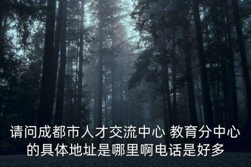 請(qǐng)問(wèn)成都市人才交流中心 教育分中心的具體地址是哪里啊電話(huà)是好多
