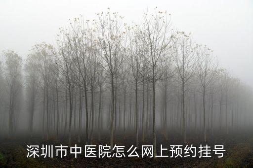 深圳市中醫院怎么網上預約掛號