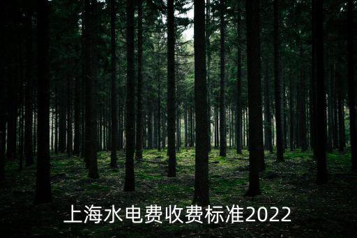 上海水電費收費標準2022
