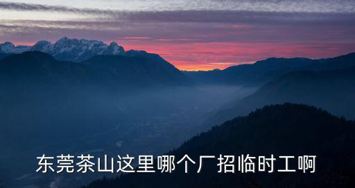 東莞華歐泰電子臨時工，東莞茶山這里哪個廠招臨時工啊