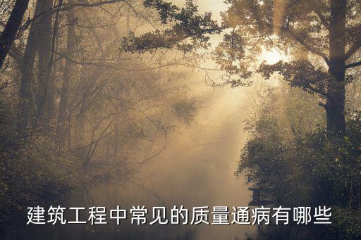 建筑工程中常見的質量通病有哪些