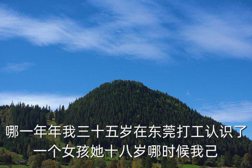 哪一年年我三十五歲在東莞打工認識了一個女孩她十八歲哪時候我己