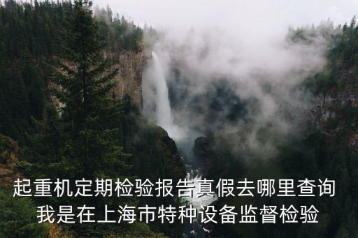 起重機(jī)定期檢驗(yàn)報(bào)告真假去哪里查詢 我是在上海市特種設(shè)備監(jiān)督檢驗(yàn)
