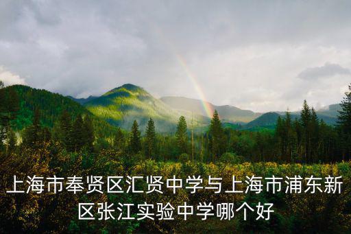上海市奉賢區匯賢中學與上海市浦東新區張江實驗中學哪個好