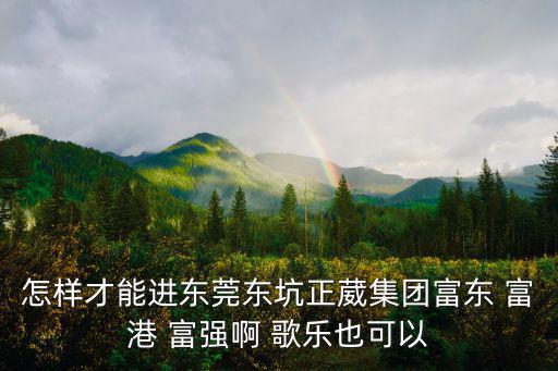 東莞葳強(qiáng)，怎樣才能進(jìn)東莞東坑正葳集團(tuán)富東 富港 富強(qiáng)啊 歌樂也可以