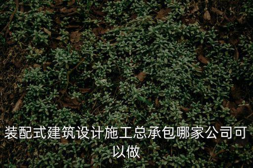裝配式建筑設計施工總承包哪家公司可以做