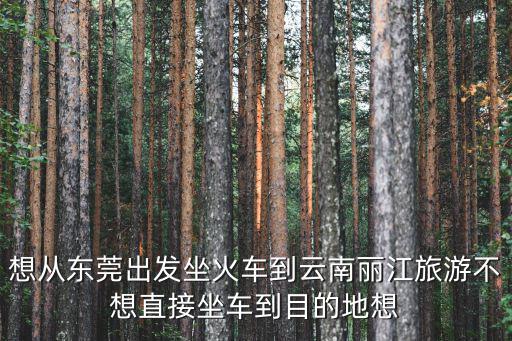 想從東莞出發坐火車到云南麗江旅游不想直接坐車到目的地想