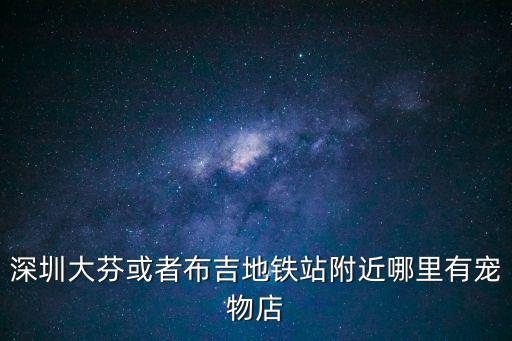 深圳大芬或者布吉地鐵站附近哪里有寵物店