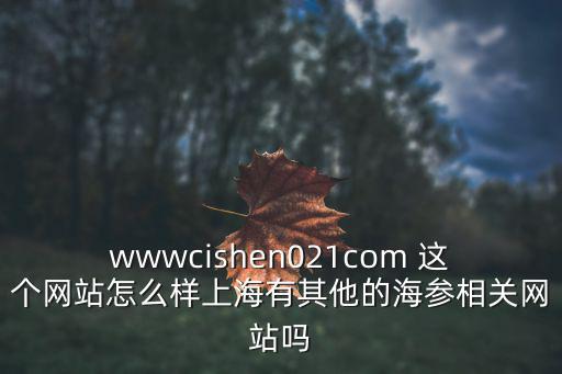 wwwcishen021com 這個網站怎么樣上海有其他的海參相關網站嗎