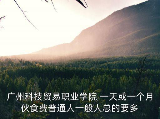 廣州科技貿(mào)易職業(yè)學(xué)院 一天或一個月伙食費普通人一般人總的要多
