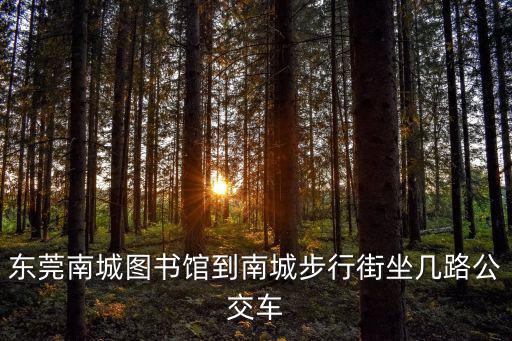 東莞南城圖書館到南城步行街坐幾路公交車