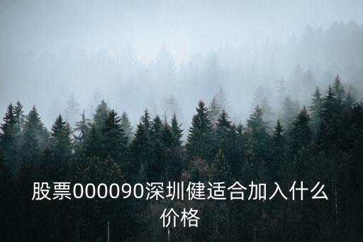 股票000090深圳健適合加入什么價格