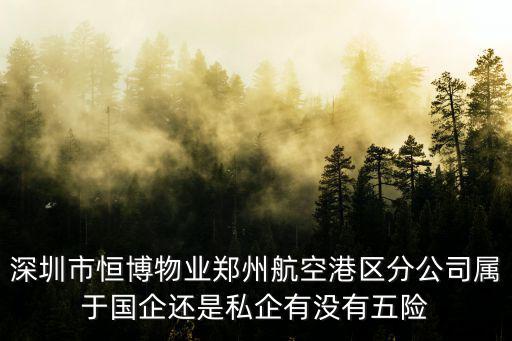 深圳市恒博物業鄭州航空港區分公司屬于國企還是私企有沒有五險