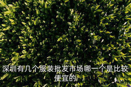 深圳有幾個服裝批發市場哪一個是比較便宜的