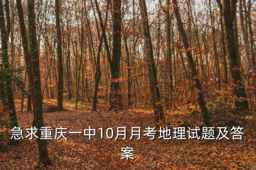 重慶市第一中學地理試題答案，急求重慶一中10月月考地理試題及答案