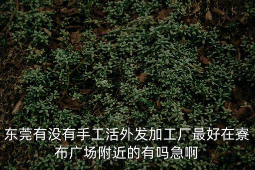 東莞有沒有手工活外發加工廠最好在寮布廣場附近的有嗎急啊