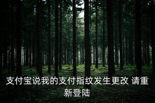 支付寶說我的支付指紋發生更改 請重新登陸