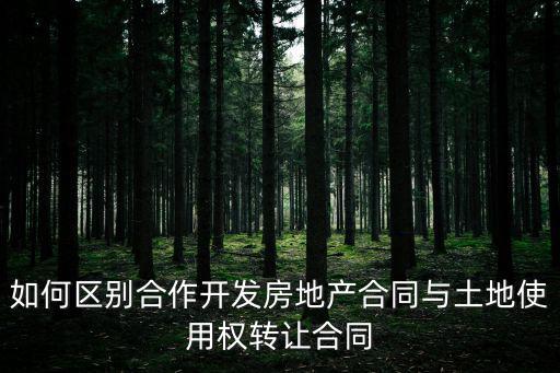 如何區別合作開發房地產合同與土地使用權轉讓合同