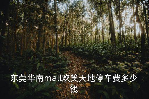 東莞華南mall歡笑天地停車費多少錢