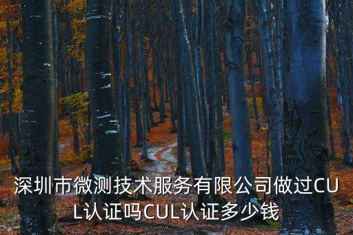 深圳市微測技術服務有限公司做過CUL認證嗎CUL認證多少錢