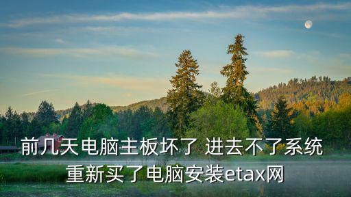 前幾天電腦主板壞了 進去不了系統(tǒng) 重新買了電腦安裝etax網(wǎng)
