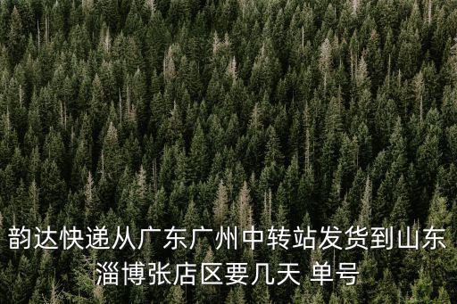 廣州到淄川物流，韻達快遞從廣東廣州中轉站發貨到山東淄博張店區要幾天 單號