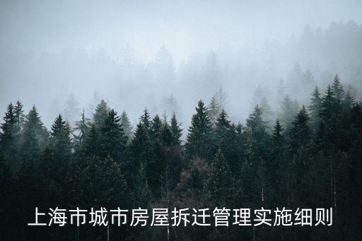 上海市城市房屋拆遷管理實施細則
