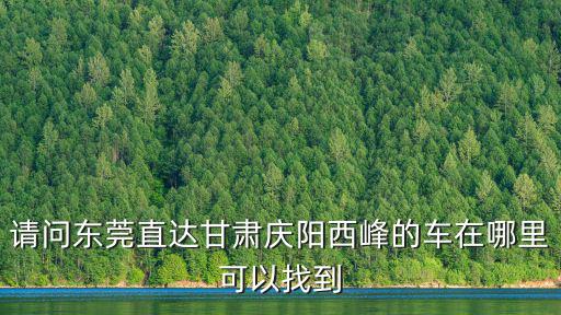 請問東莞直達甘肅慶陽西峰的車在哪里可以找到