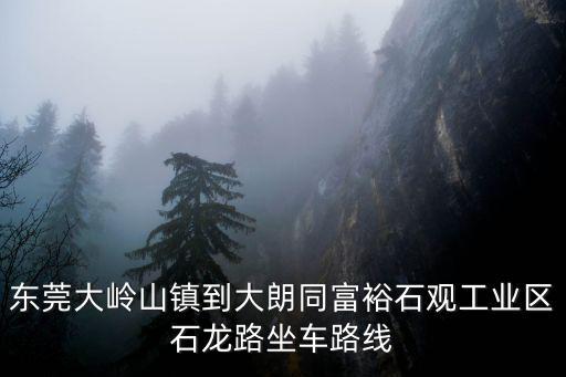 東莞大嶺山鎮到大朗同富裕石觀工業區石龍路坐車路線