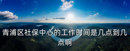 青浦區社保中心的工作時間是幾點到幾點啊