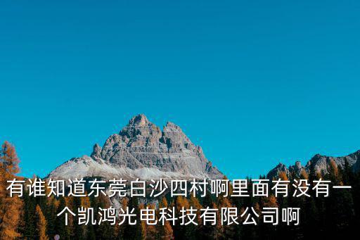有誰知道東莞白沙四村啊里面有沒有一個凱鴻光電科技有限公司啊