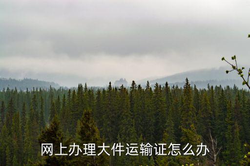 網(wǎng)上辦理大件運輸證怎么辦