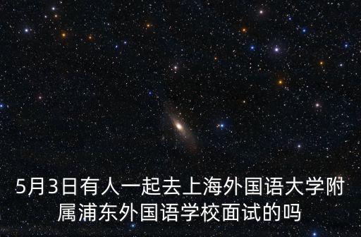 5月3日有人一起去上海外國語大學附屬浦東外國語學校面試的嗎