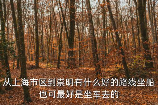 從上海市區到崇明有什么好的路線坐船也可最好是坐車去的