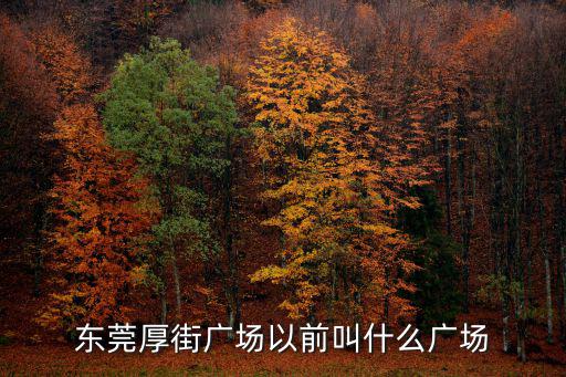 東莞厚街廣場以前叫什么廣場