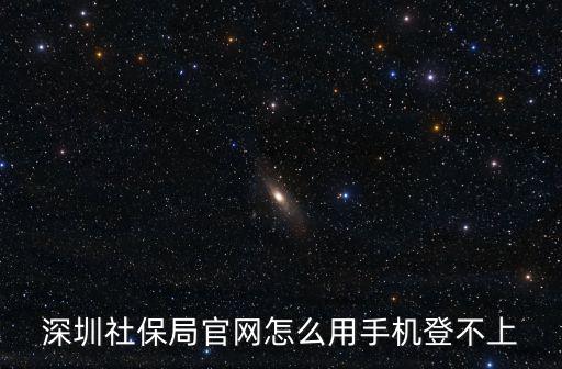 深圳社保局官網怎么用手機登不上