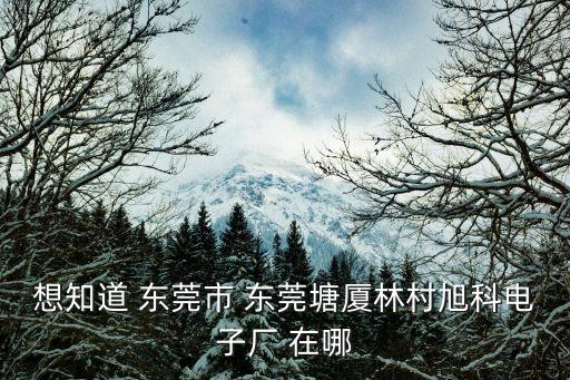 想知道 東莞市 東莞塘廈林村旭科電子廠 在哪