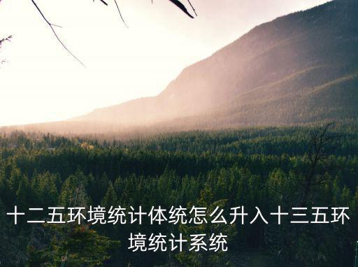 十二五環境統計體統怎么升入十三五環境統計系統