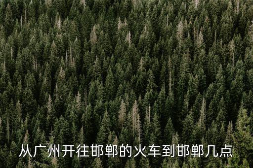從廣州開往邯鄲的火車到邯鄲幾點